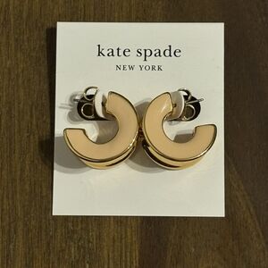 KATE SPADE Gold With Light Pink C Shaped Earings